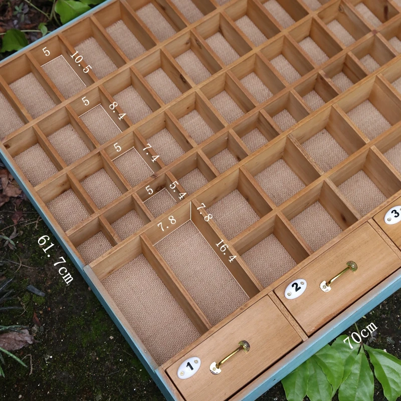 Freestanding Table Top-Sized Cabinet With Drawers and Cubbies