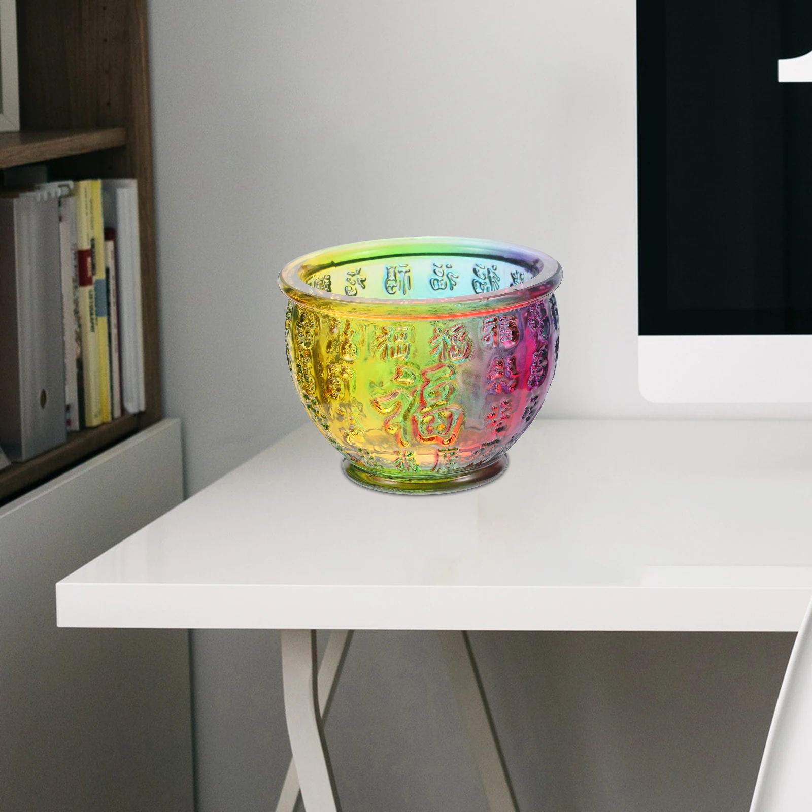 

Crystal Cornucopia Wealth Bowl 7 Colors Rice Basin Home Office Decor Large Size Tabletop nament Art Collectibles