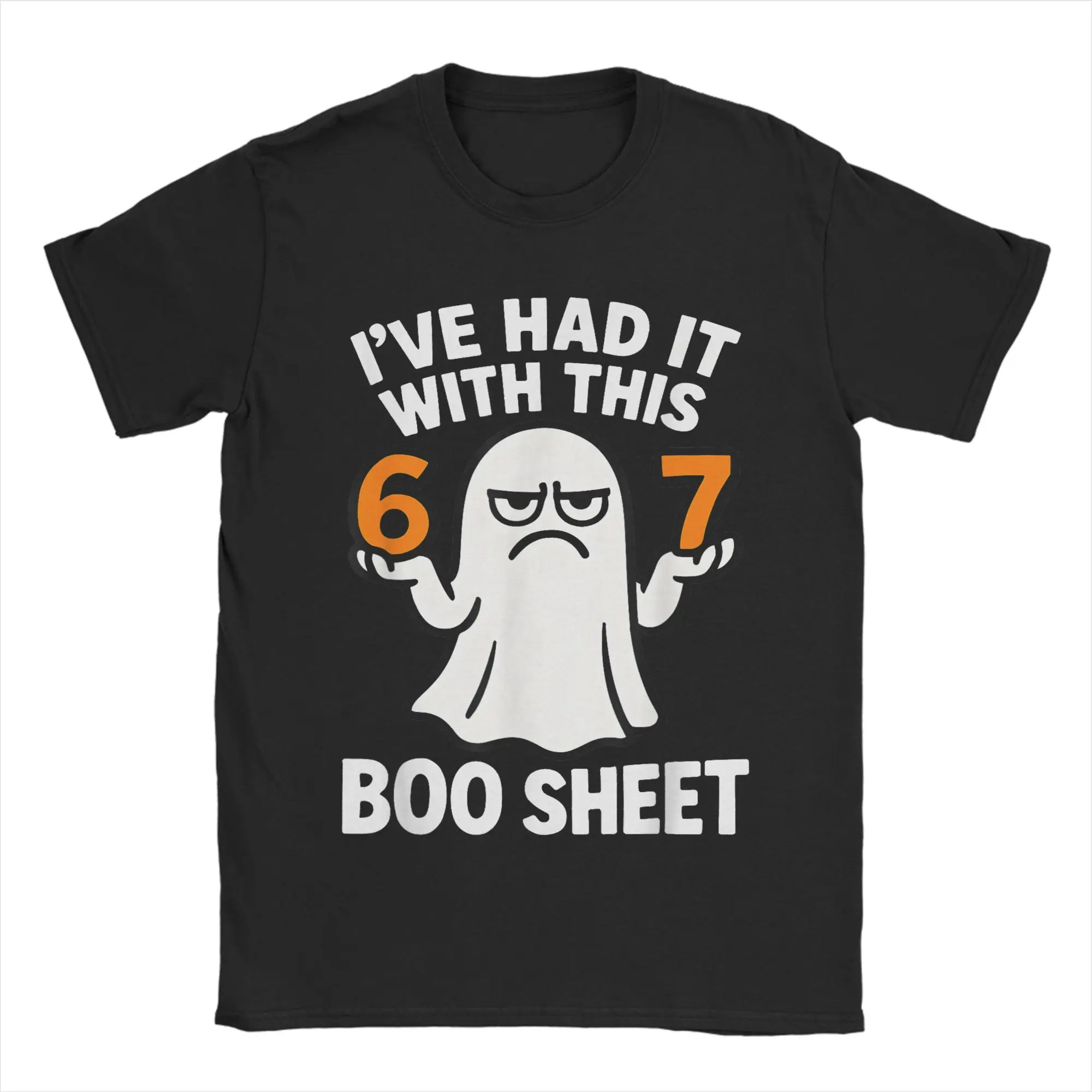 Men's 67 Meme Halloween Costume 6 7 Funny Boo Sheet Six Seven 6-7 T Shirt Cotton Tops Short Sleeve Round Neck Tees T-Shirts