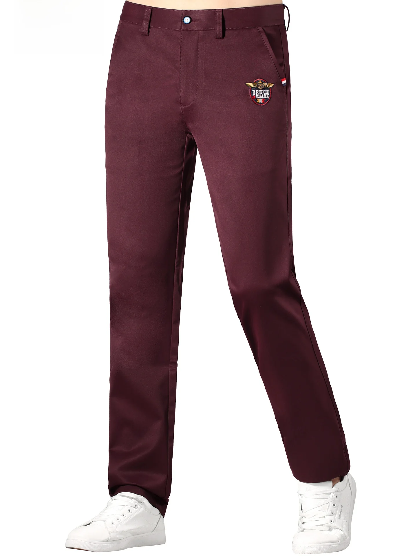 

Мужские повседневные брюки прямого кроя Bruce & Ark: утолщенные, свободные, модные, брендовые, осенняя новинка, прочные, удобные, длинные.