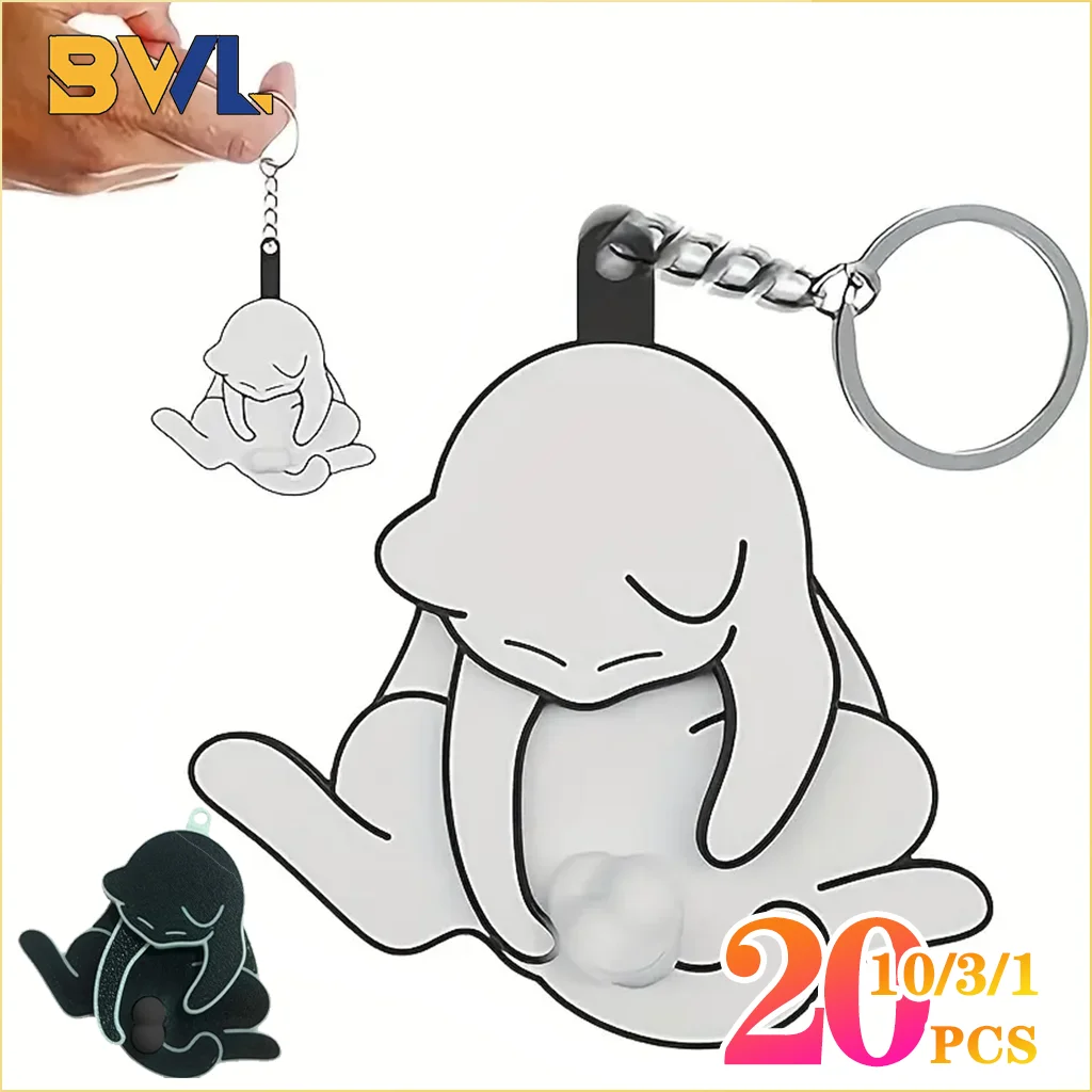 Creative Pull Play Egg Cat Keychain Pendant Cute and Funny Rotatable Acrylic Bag Pendant for Women Keyring Purse Car Accessories