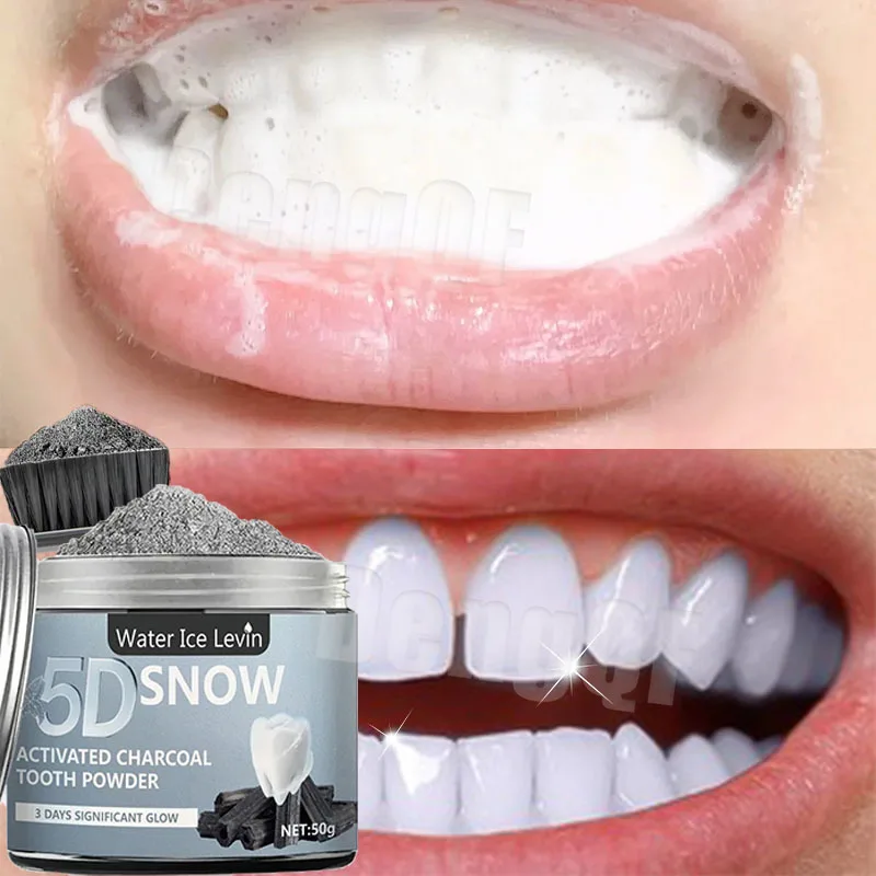 Activated Carbon Winter Whitening Tooth Powder - Nostalgic, Cool Mint, Enamel Repair, and Fresh Breath