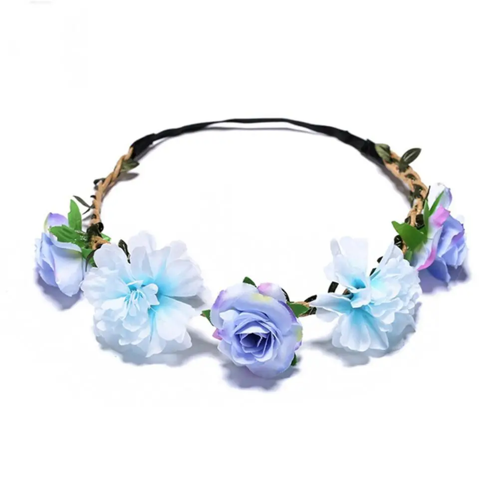 

Bride Hair Accessories Wreath Decoration Floral Hoop Rose Flower Garland Tiara Women Headwear Flower Headband Flower Crown