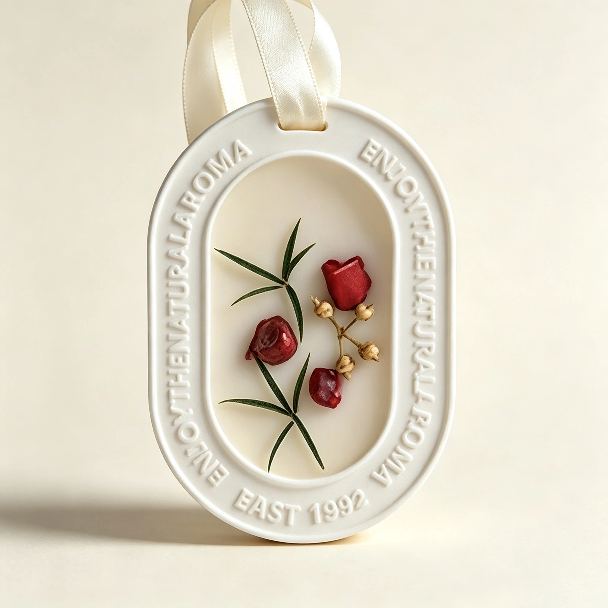 White Tea Scent Gypsum Aroma Stone Silk Ribbon Hanging Freshener Dried Flower Crystal Long Lasting Deodorizer Car Closet Hotel