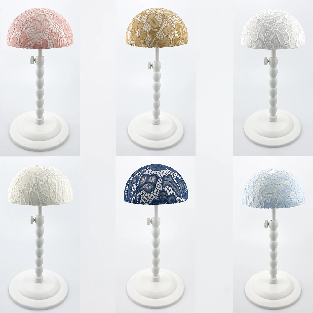 Adjustable Height Wig Stand Lace Mesh Head Cover Portable Wig Head Holder Tools Hat Display Wig Holder Adjustable Height