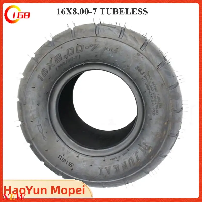 16x8.00-7 ATV tubeless tires 16X8-7 suitable for ATVs Kart wear-resistant road vacuum tires Four-wheel ATV tires