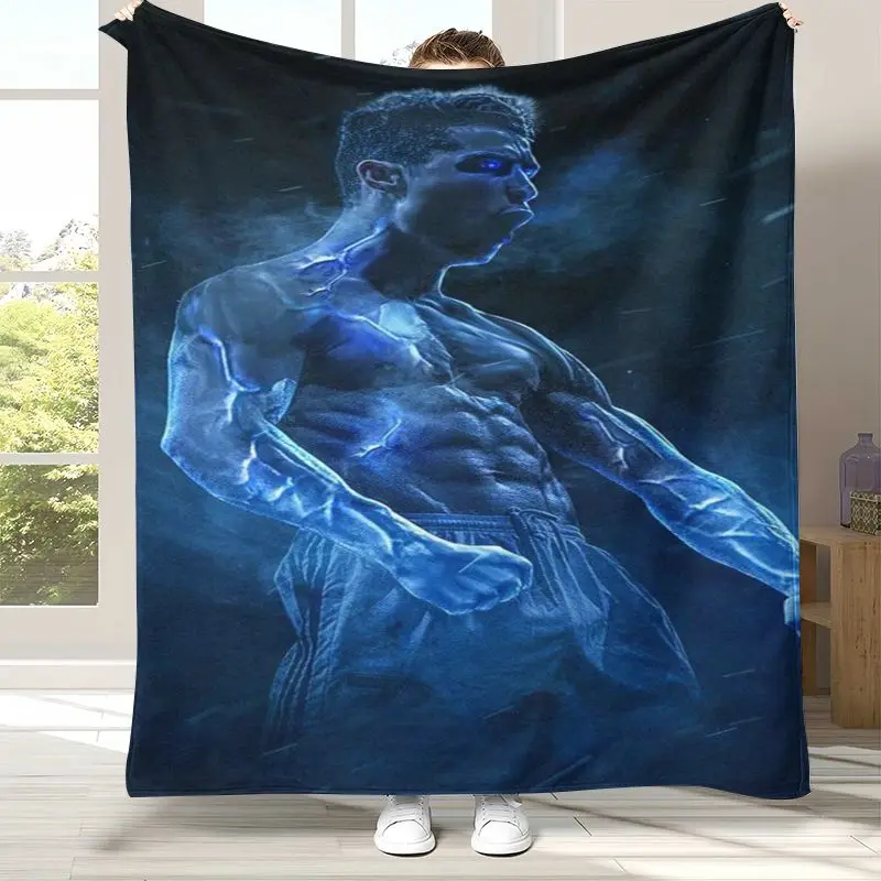 CR7 Ronaldo Cristiano Soccer Football Legend Theme Flannel Throw Blanket,Cozy Warm Blanket for Bed,Sofa,Living Room,Home Decor