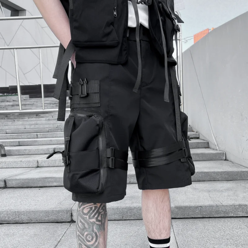 

Summer Side Pocket Men Cargo Shorts Fashion Jogger Short Pants Male Hip Hop Casual Knee Length Shorts Men New Streetwear