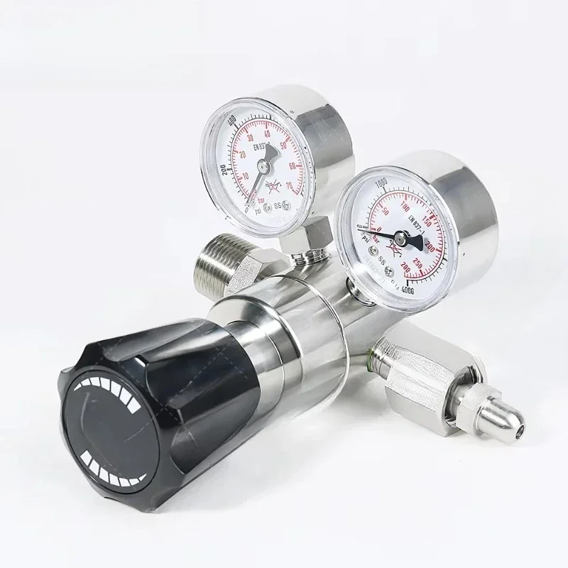 Inlet 6000 psi Outlet 3000 psi High Pressure Gas Regulator Hydrogen Pressure Regulator with Two Meters for Industrial