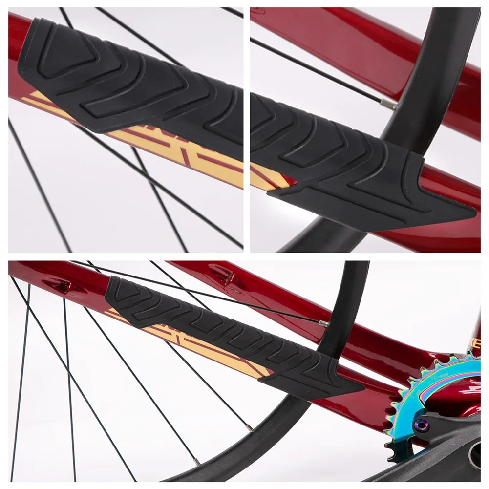 

Neoprene Chainstay Guard Frame Protector Red Black Anti Rust Gel Chain Guard Silica Gel Chainstay Protector for Bikes