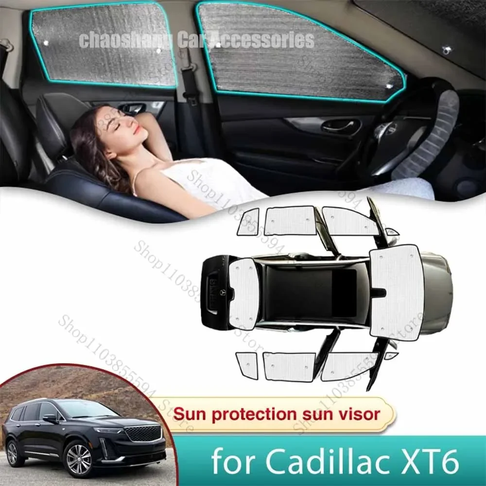 

Full Car Sun Shade for Cadillac XT6 2020 2021 2022 2023 2024 Auto Sunshade Windshield Privacy Shading Parts Accessories Anti-UV