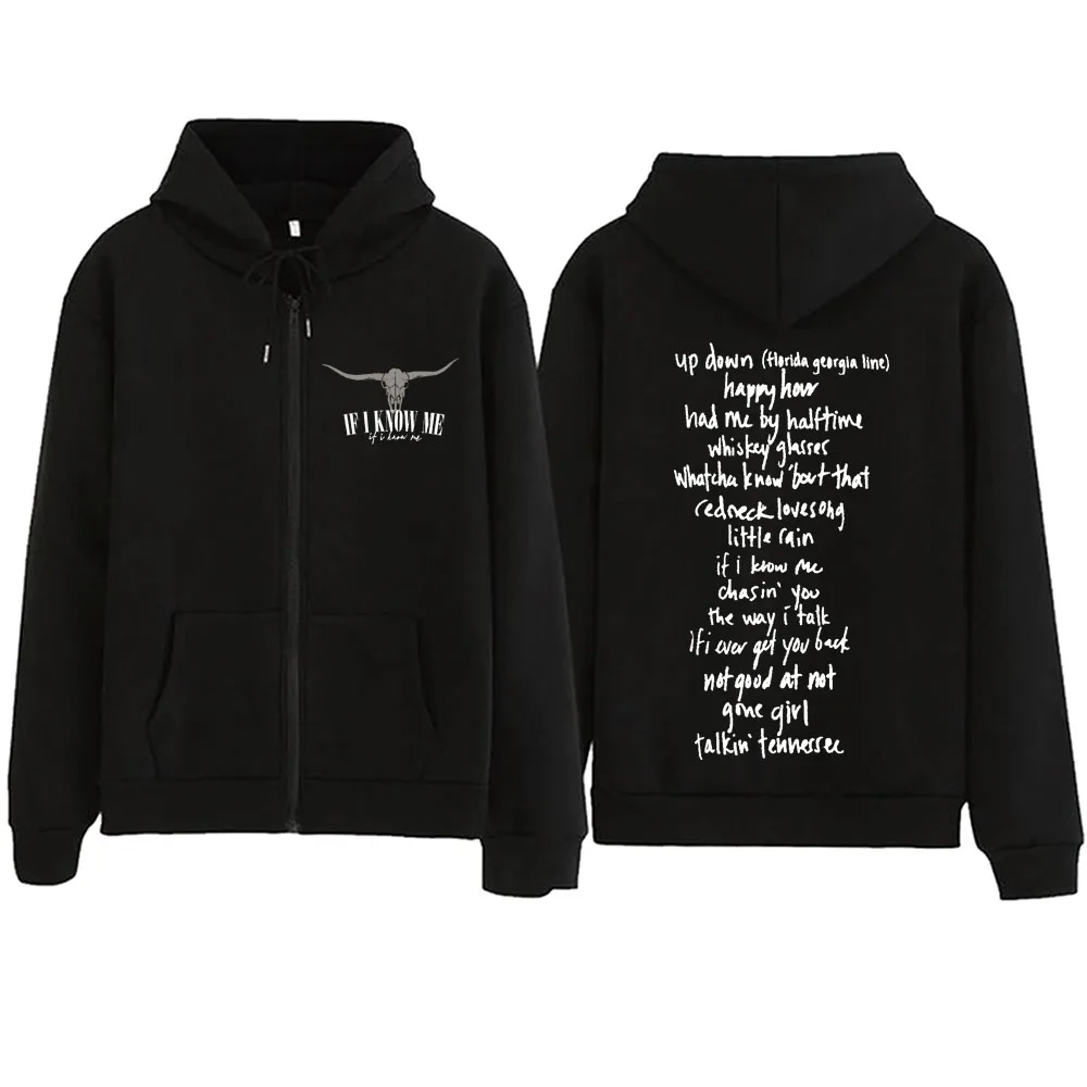 If I Know Me Morgan Wallen  2024 Zipper Hoodie Harajuku Pullover Tops Music Fans Gift V-Neck Sweatshirts