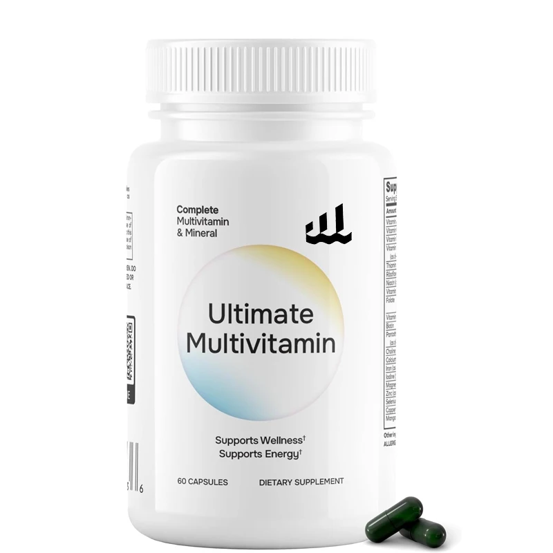 Ultimate multivitamins, multiple minerals, and superfoods contain a mixture of 42 fruits and vegetables, with 60 capsules