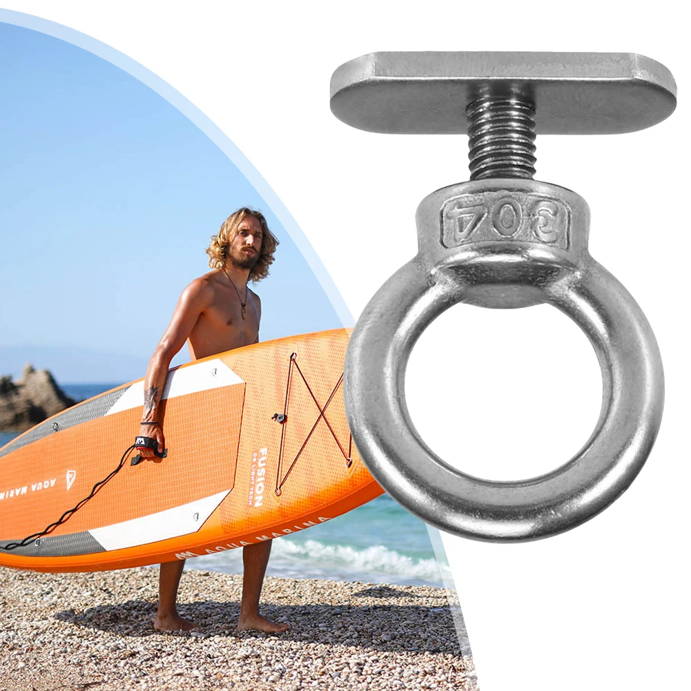 Montagem em pista de aço inoxidável caiaque amarrar ilhó caiaque montagem kit substituição caiaque amarrar parafuso olho para bungee cabo corda