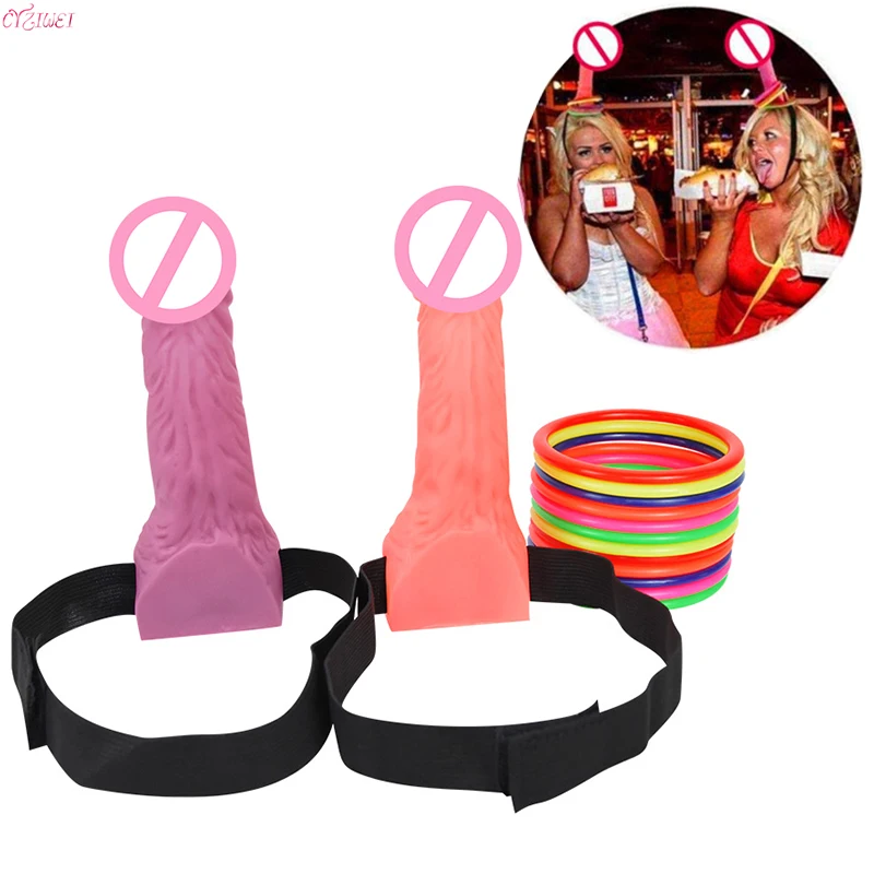 

Hen Party Funny Penis Toss Dick Head Bachelor Party Night Ring Toss Games Funny Sex Toys Bar Bachelorette Night Party Supplies