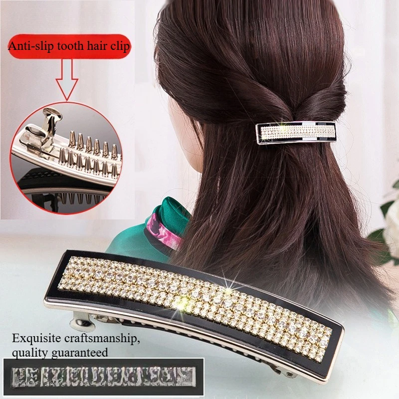 

Korean-Style Full-Diamond Clip Hairpin Luxurious and Exquisite Anti-Slip Spring Clip Hair Accessory