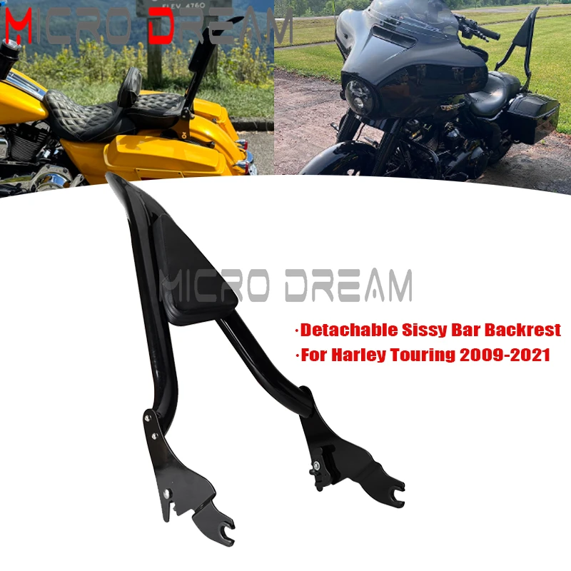 

Black Rear Backrest Sissy Bar Back For Harley Touring Street Glide Road King Road Glide Electra Glide Ultra Limited 2009-2021