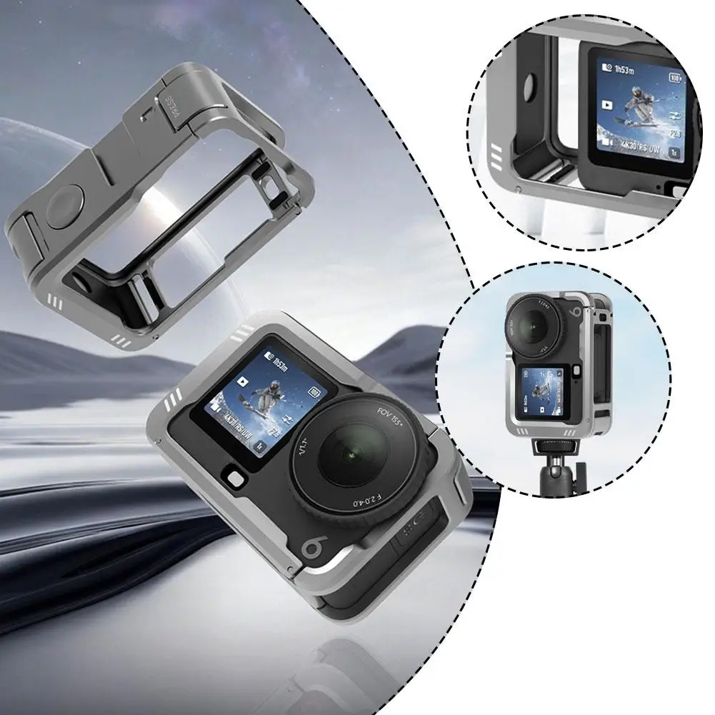 ل DJI Osmo Action 6 المعادن توسيع جبل قوس كاميرا حماية شاملة سبائك الألومنيوم خفيفة للغاية قفص أرنب ملحق #1