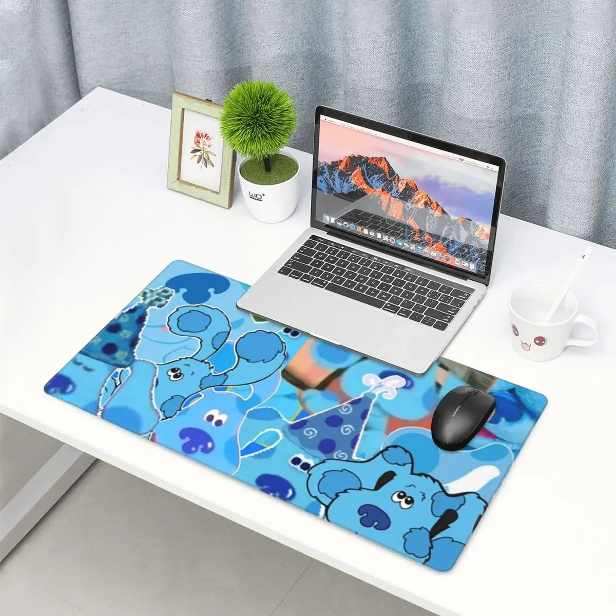 Large Mouse Pad Blue's Clues Blue Dog Cartoon Gamer PC Laptop Mats Keyboard Carpet Computer Gaming Office Accessories Desk Mat