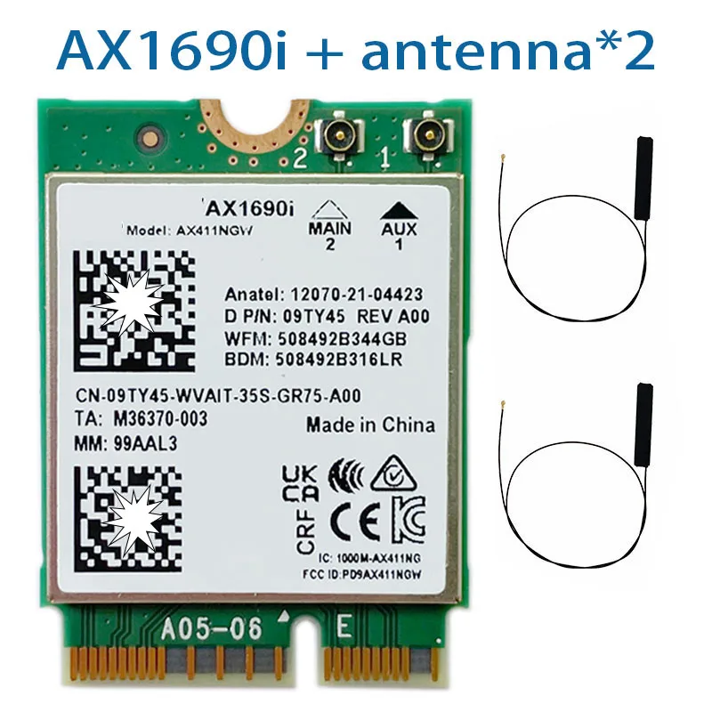 AX411 WiFi Killer 1690i AX411NGW CARD Notebook Built in WIFI6E Gigabit Killer Game Wireless Network Card 411NGW Bluetooth 5.3
