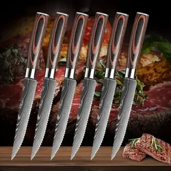 Damascus Steak Knife Set Stainless Steel Steak Knives Meat Cleaver Slicing Knife Perfect For Western Restaurant Knife Dining