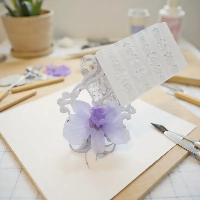 

3D Phalaenopsis Flower Silicone Nail Mold DIY Sweet Butterfly Orchid Flower Design Manicure Template Carving Nail Art Mold Tools