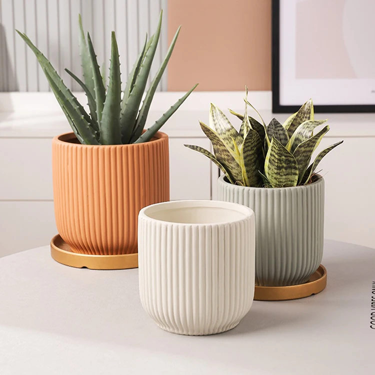 

Garden Supplies Indoor Home Decor Small Ceramic White Modern Flower Pots Planter Pot Wholesale