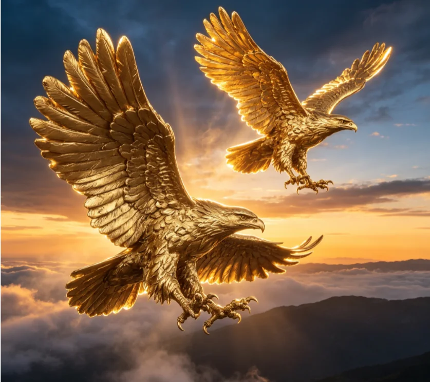 Pendant Golden Eagle Resin Decoration Statue Golden Eagle Sculpture Modern Home Office Home Decoration Desktop Decoration