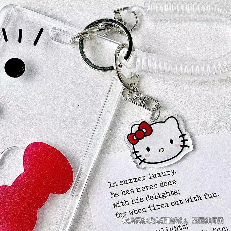 Hello Kitty Card Holder Cartoon Cute Badge Credit Card Holders Badge Credit Bank ID Holders Women Keychain Bus Card Cover Case