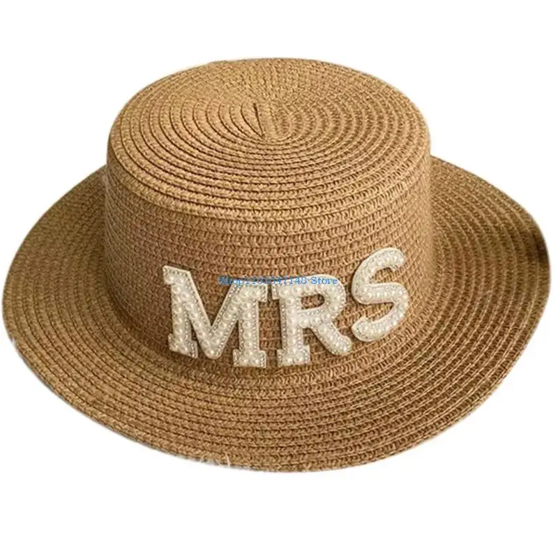 

P88B Sun Hat Beach Vacation Bridal Hat for Party Engagement Bridal Shower Gift