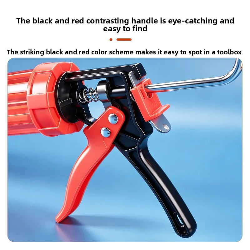 Labor‑Saving Caulk Gun Hexagonal Tube Transparent Body Industrial Auto Cut Thickened Sealant Gun Kitchen Bathroom Waterproof