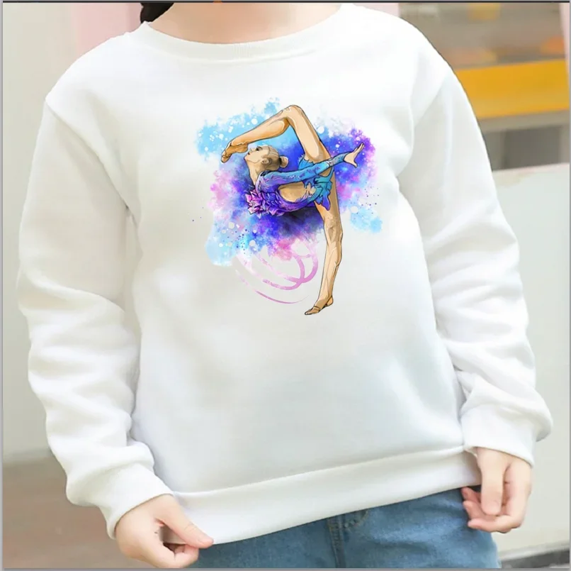 Men/women Round Neck Hoodie New Sports Fitness Dance Print Hooded Long Sleeve Sweatshirt Clothes Anime Hoodies Gymnastics Goth