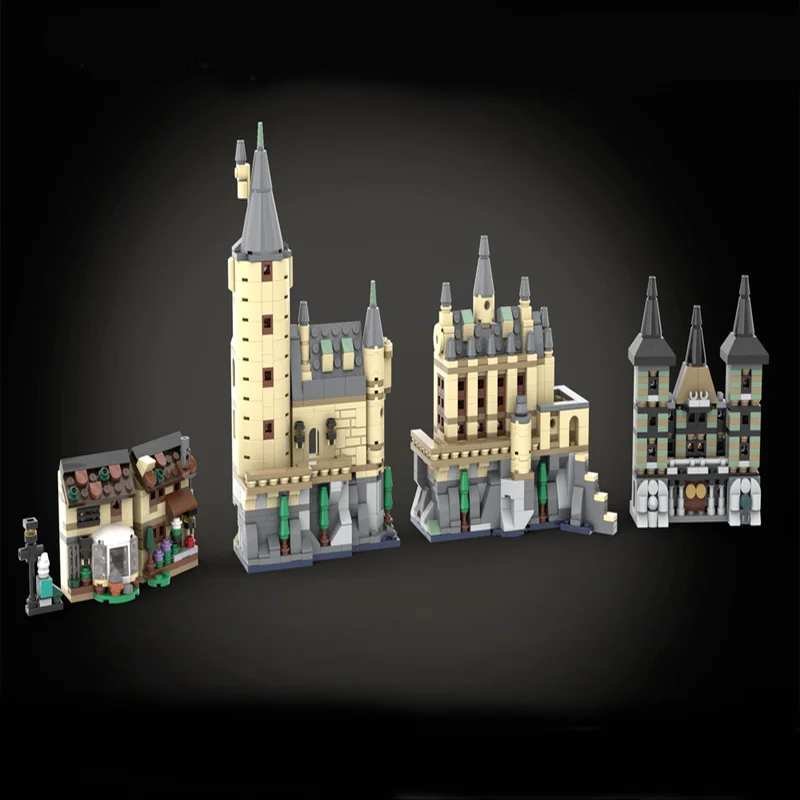 New 1454Pcs Hot Famous Magic Movie Moc Mini Castle Collection Model Building Blocks Diy Creative Ideas Bricks Toy Birthday Gifts