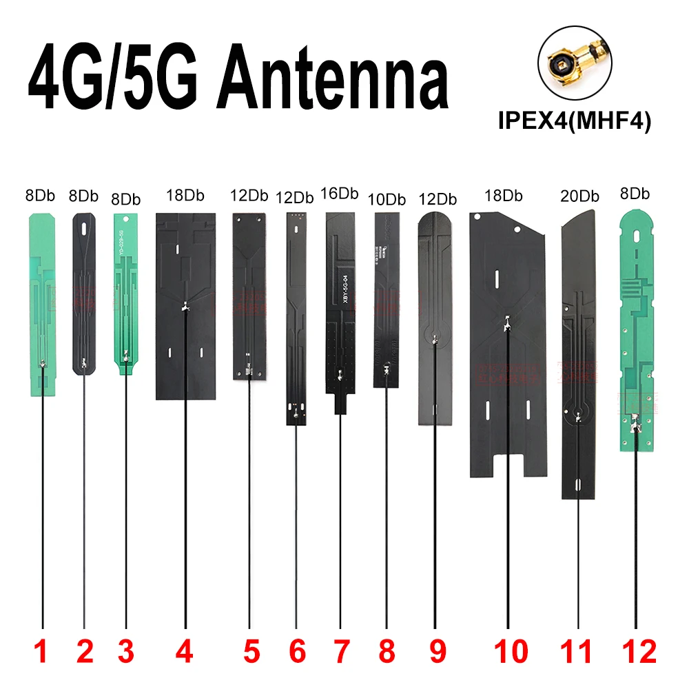 

2pcs IPEX4 5G PCB Antenna Internal High gain Full band MHF4 5G For RM500Q RM510Q RM502Q SIM8200EA EM9190 FN990A FN980 FN980M