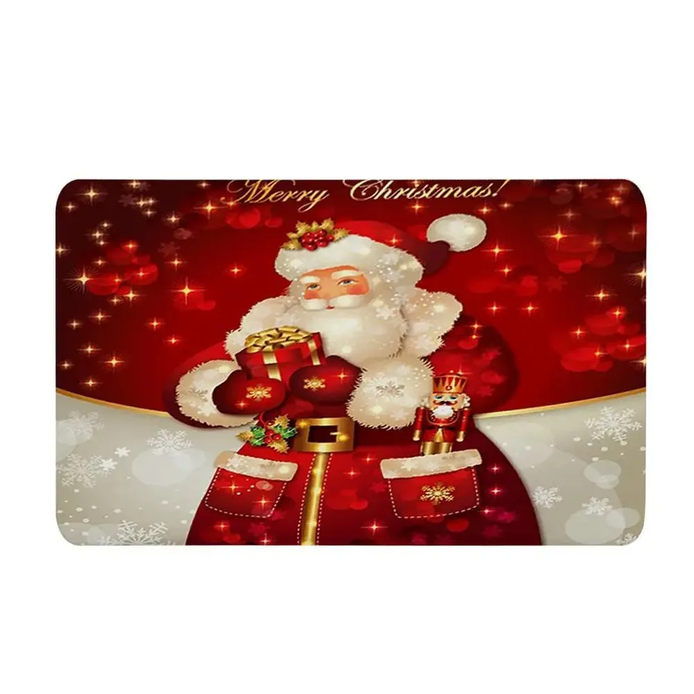 Christmas welcome sign pattern carpet home decoration living room entrance door mat bathroom absorbent floor mat