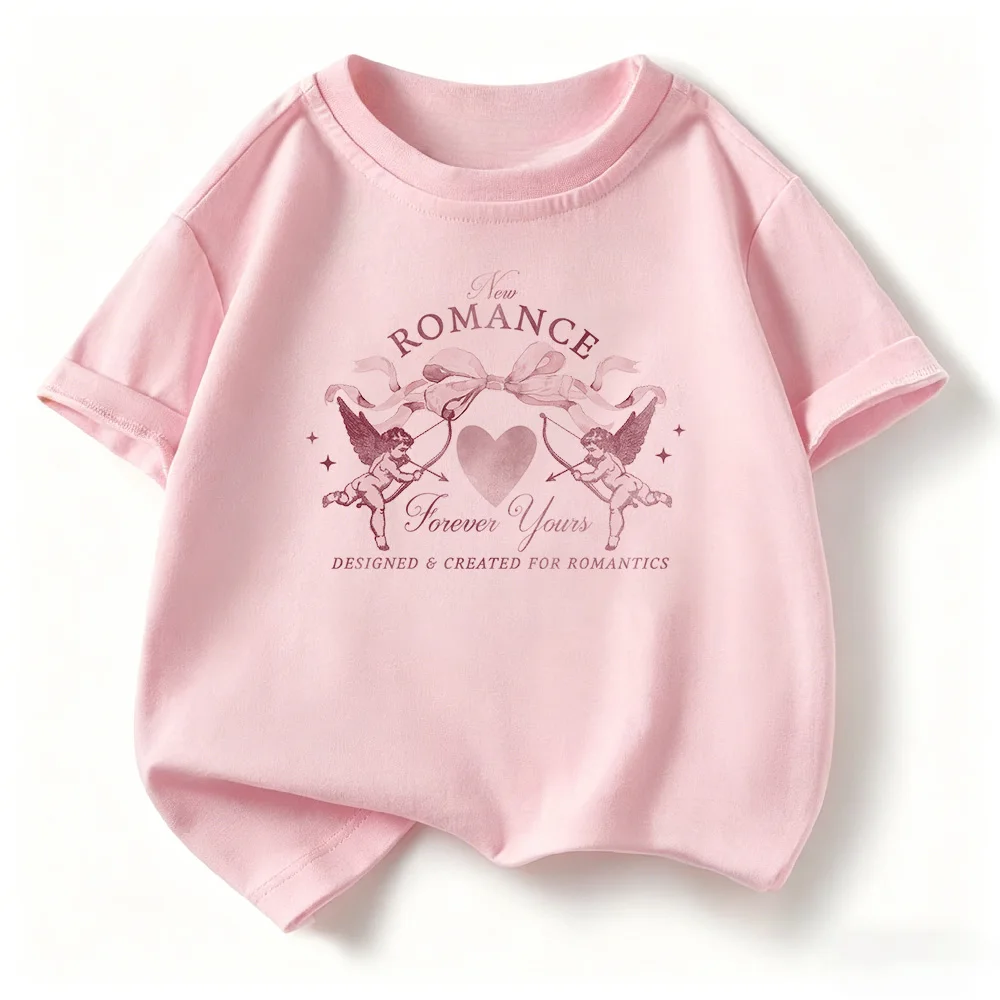 Summer Popular Round Neck Children's T-shirt Loose Comfortable Fashionable Casual Western-style and Simple Top