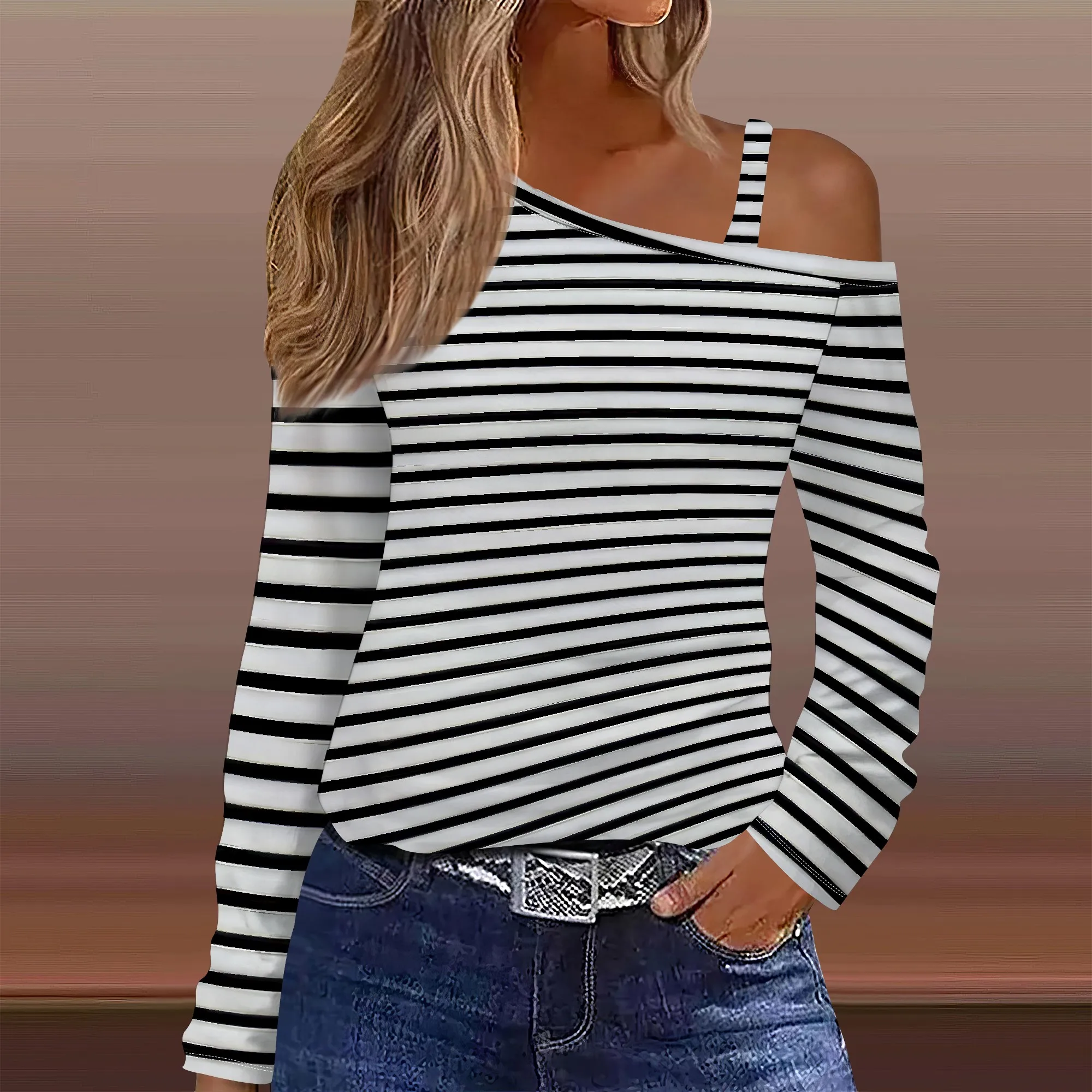 Women Off The Shoulder Top Long Sleeve Shirts Tight Fitted Going Out Tops Tee Y2k Outfits