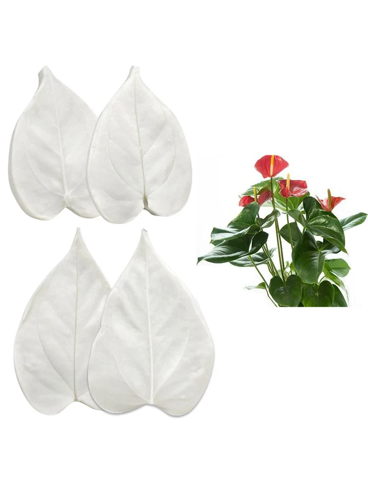 4pcs/Set Anthurium Leaf Sugarcraft Veiner Formy Silikonowe DIY Handmade Fondant Flower Clay Mould Cake Decorating Tools Bakeware