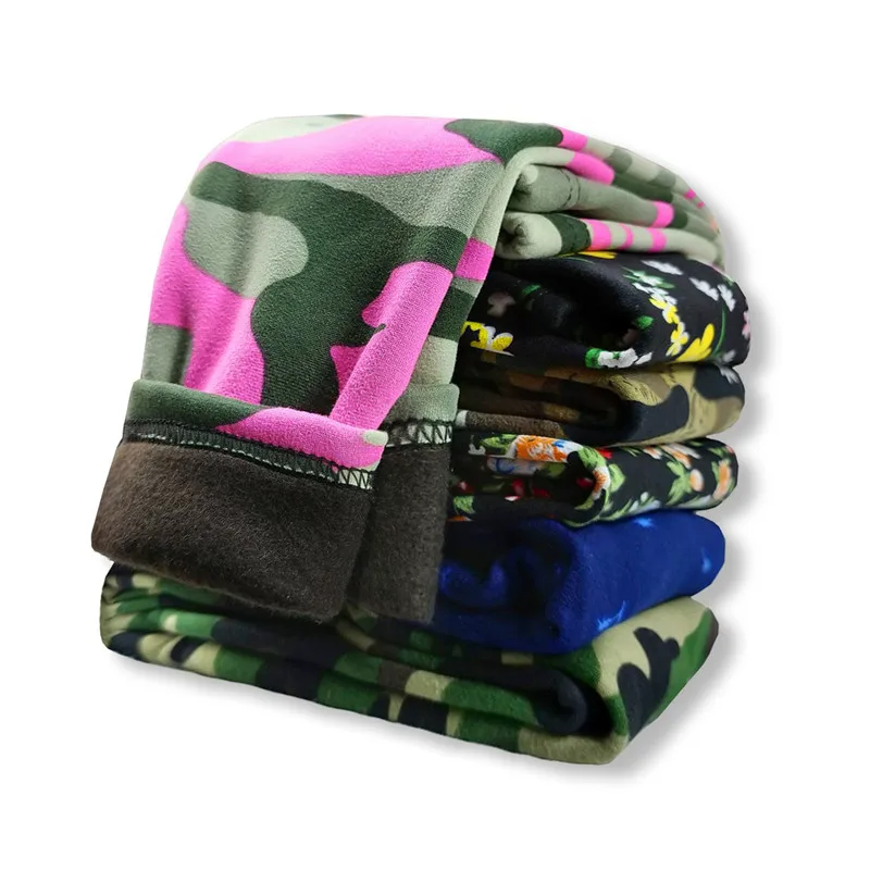Autumn Spring Thin Fleece Kids Boys Pants Camouflage Print Floral Children\'s Girls Leggings