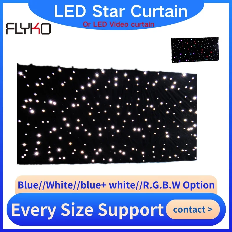 Flyko White single color LED Backdrop LED Star Cloth Starry Sky Curtain DMX512 Control for christmas decoration Event Show