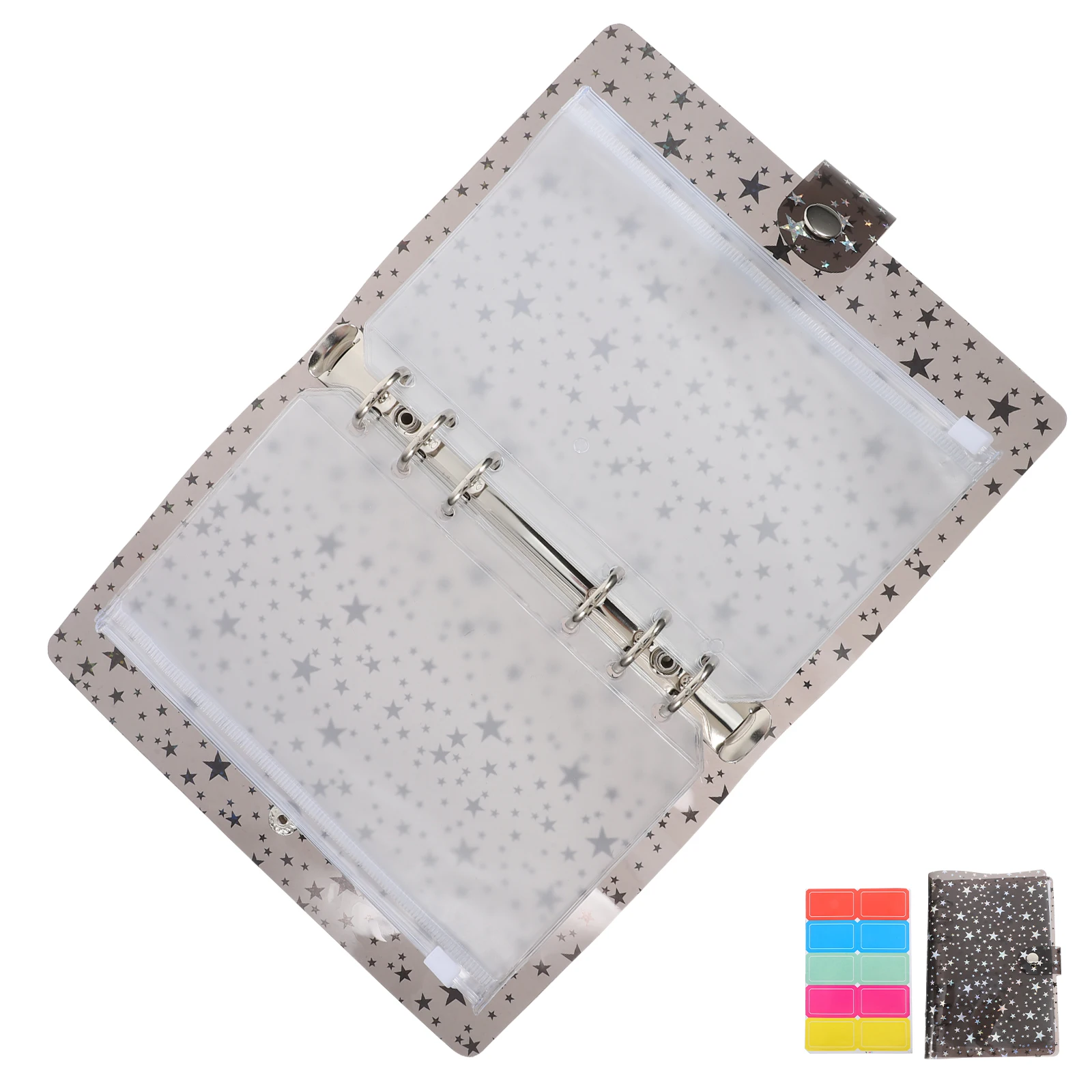 

A6 Pocket Cash Envelopes Binder Book Black Child Refillable Planner Cover Middle School Notebook Organizer Expense