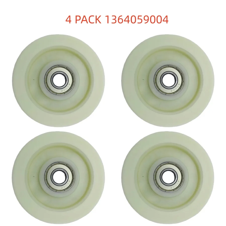 4 Pack 1364059004 Dryer Drum Roller – White Support Roller for Electrolux AEG