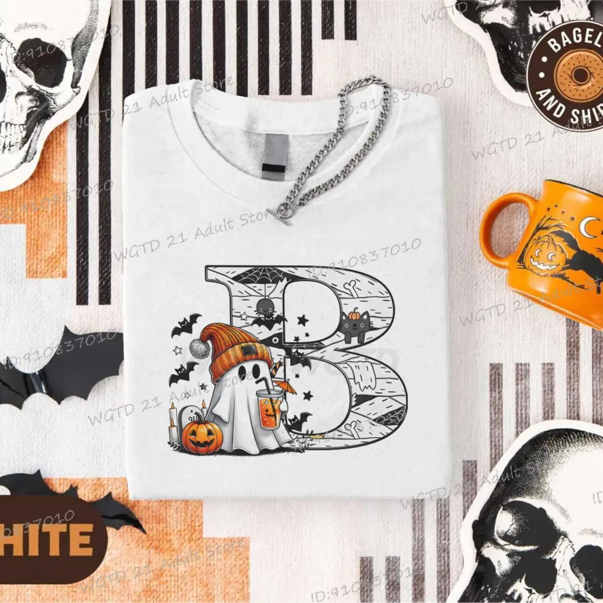 مضحك بو هالوين الأبجدية النساء بلايز الصيف موضة عادية تيز بلوزات مستديرة العنق تي شيرت شبح رسالة قصيرة الأكمام تي شيرت #3