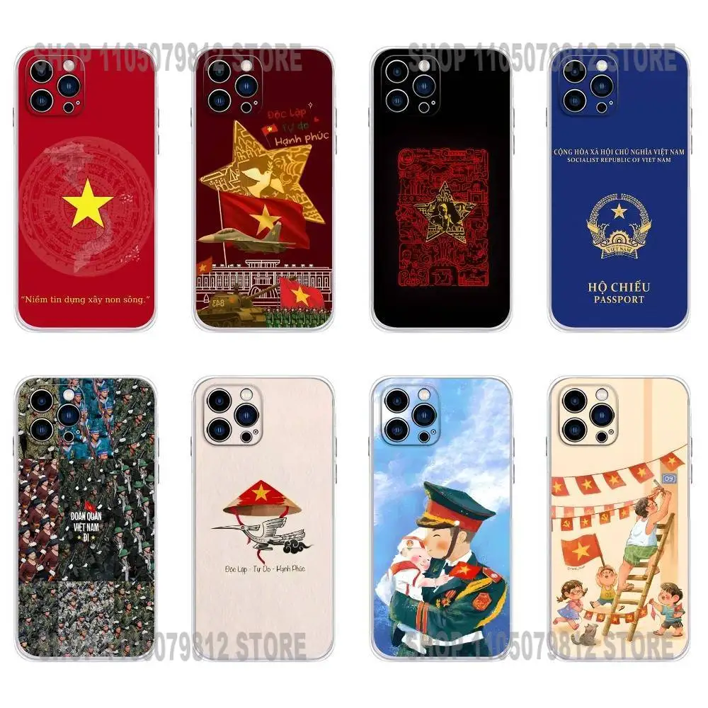 

Vietnam Phone Case For iPhone 17,16,15,14,13,12,11 X,Plus,Pro,Max,XR,Plus,E,Mini Transparent Soft Cover
