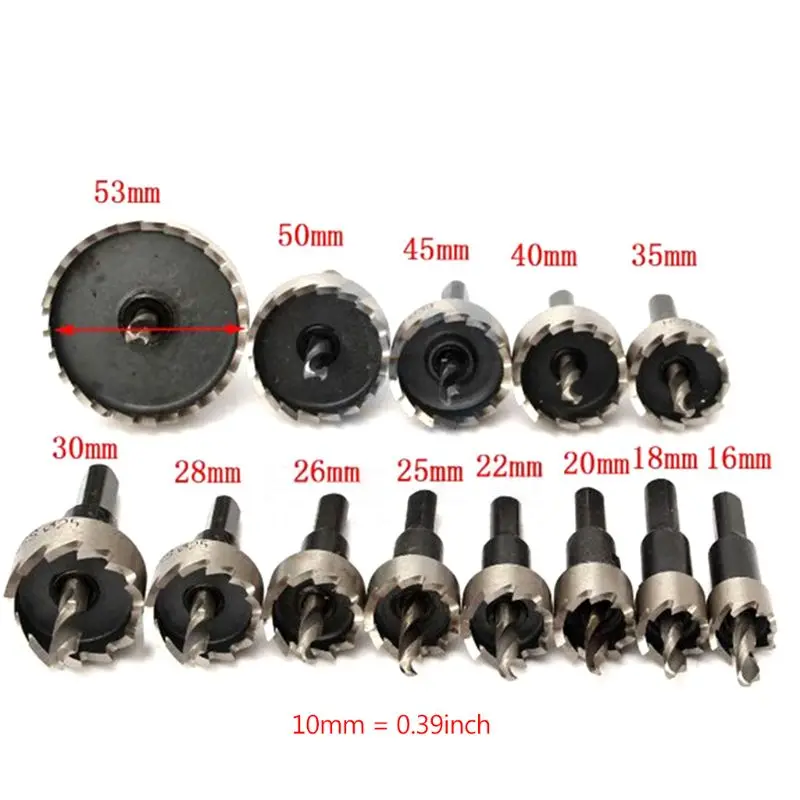 16-53mm Tip HSS Drill Bit Hole Set Metal for Woodworking Cutter Tools
