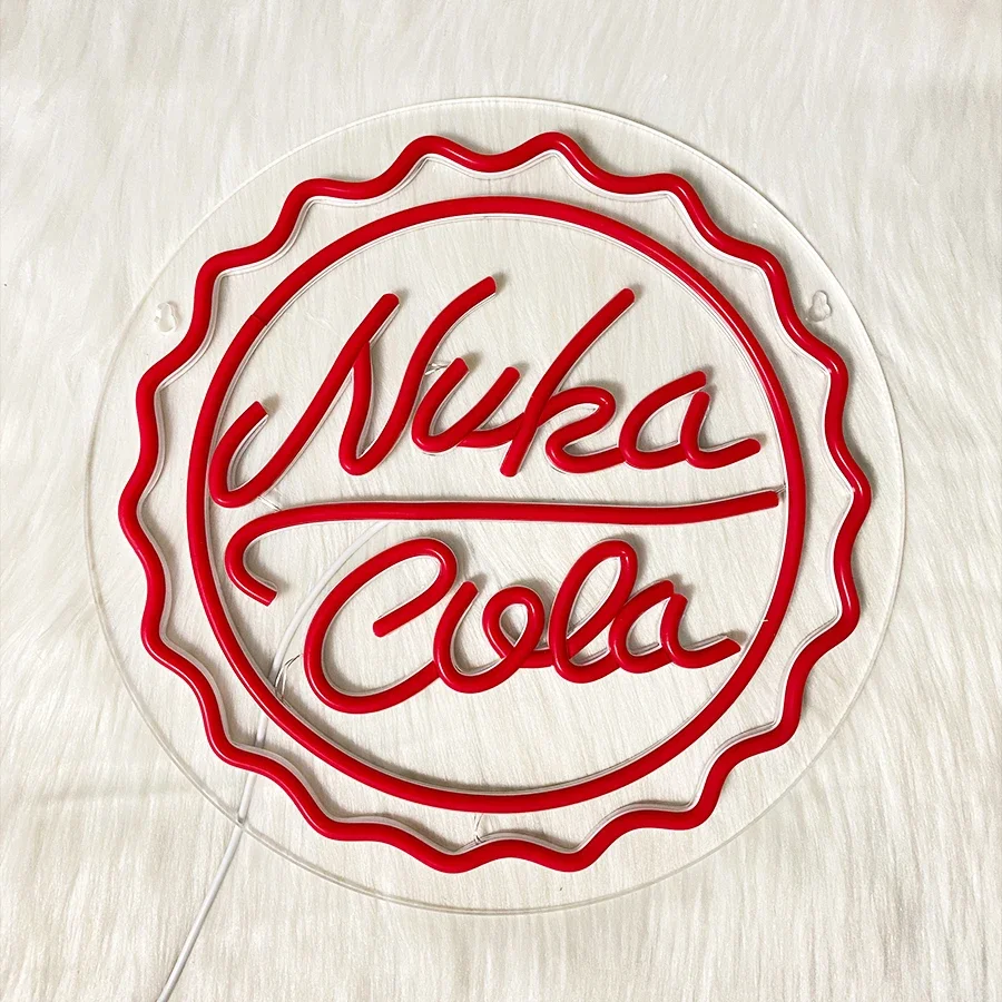 Nuka Cola Led 네온 사인, 빨간색 병 뚜껑 벽 장식, USB 전원, 게임 룸, 침실, 바, Man Cave 벽 조명, Han에 쉬운.