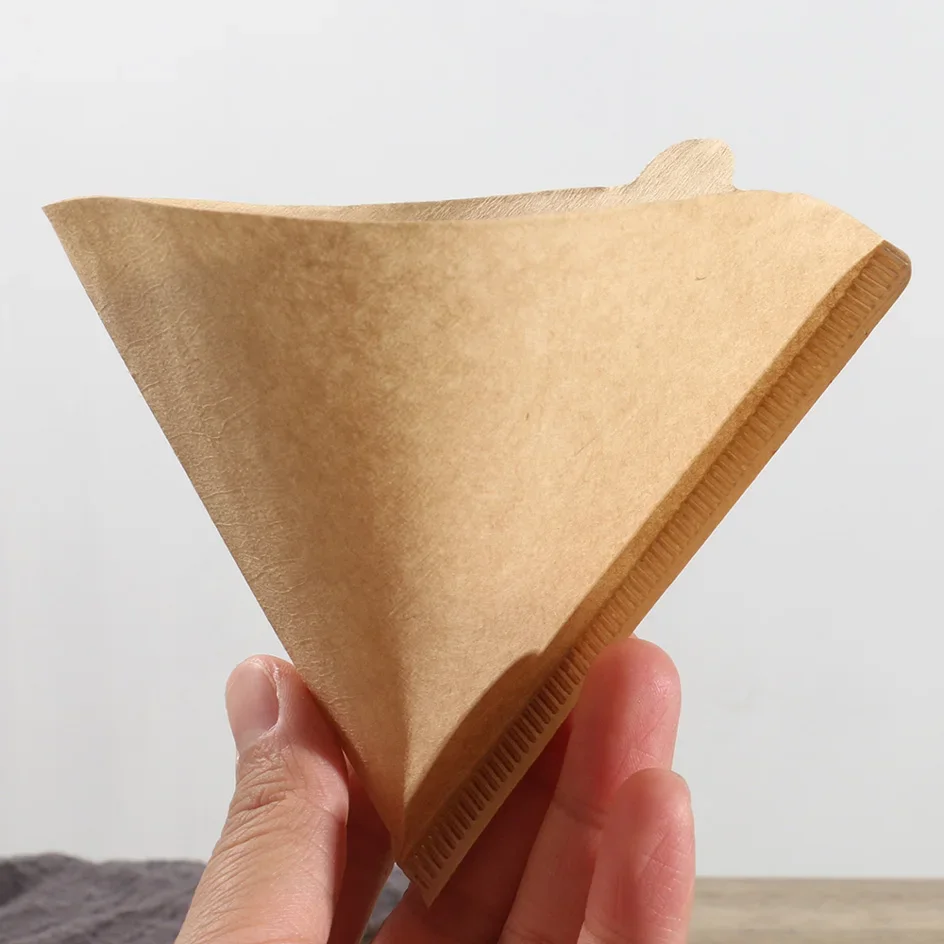 Ungebleichte Natürliche Holzfaser-Kaffeefilter, 60-Grad-Konus Pour-Over Tropfpapierfilter V01/V02, 40/100 Stück Packung – Detail 13