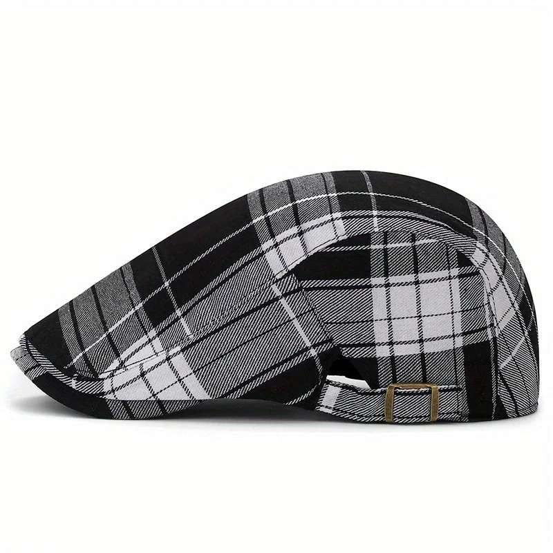 Spring Summer Berets Hats For Women Men Multicolor Plaid Herringbone Caps Duckbill Newsboy Cap Thin Cabbie Ivy Flat Hat