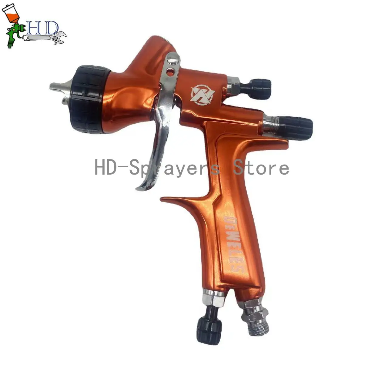 Orange / Sky Blue Car Paint Spray Gun 1.3+1.5mm Nozzle 600ML cup HVLP Paint Gun Water Based Air Spray Gun Airbrush