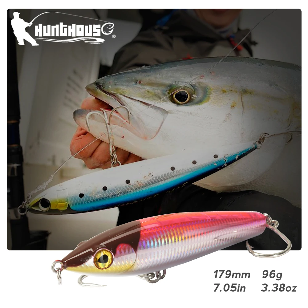 Hunthouse Big Pencil Fishing Lure Trolling Baits 179mm 96g Artificial Floating Stickbaits For Sea Fishing 2020 Fishing Tackle